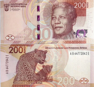 2023 South Africa 200 Rand P-W152 AB Prefix NEW UNC Banknote - Image 1 of 2