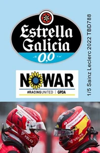 1/5 Decals per Helmet Casco Estrella Galicia Leclerc Sainz 2022 TBD788 - Picture 1 of 1