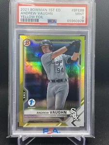 Bowman 2021 primera edición lámina amarilla/75 Andrew Vaughn #BFE-88 novato RC PSA 9 - Imagen 1 de 2