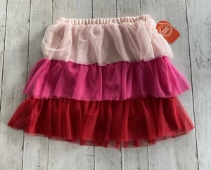 Wonder Nation Girl's 3 Tier Layered Mesh Tutu Skirt Pink & Red Size XXL (18) - Picture 1 of 8