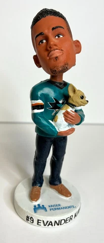 NHL BOBBLEHEAD Evander Kane #9 San Jose Sharks with Penelope Dog - RARE Cover