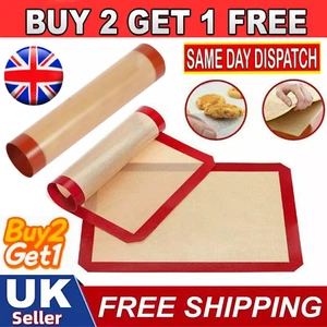 Silicone Baking Mat Fibreglass Non-Stick Reusable Oven Sheet Liner 12" x 8" - Picture 1 of 8