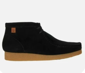 HERREN CLARKS SHACRE CHUKKA STIEFEL SCHWARZ WILDLEDER LEDER WALLABEES GRÖSSEN NEU - Bild 1 von 10