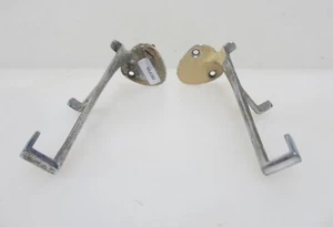 Vintage Metal Shelf Brackets Glass Shelve Holders Art Deco French Chromed 5.5"D - Picture 1 of 10