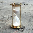 Vintage Brass Small Glass Sand Timer Shiny Hourglass Game Toy Desk 1 Minute