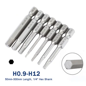 Magnetic Hex Impact Bits Set 50mm-300mm Long Electric Screwdriver Bit 1/4 Driver - Picture 1 of 6