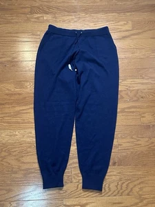 Ralph Lauren Purple Label Kaschmir Jogginghose Damen M blau strukturiert Strickform - Bild 1 von 8