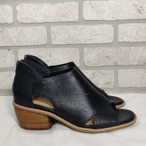 Sofft Carleigh Ankle Bootie Women 10 Black Leather Peep Toe Zip Academia Chic - Picture 1 of 8