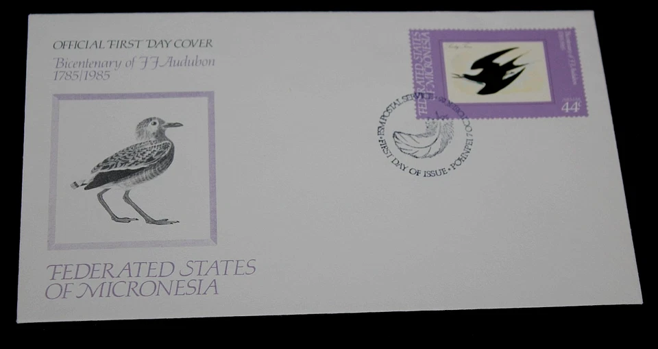 MICRONESIA ,1985 ,,AUDUBON  BIRDS CENT  ISSUE ON  FIRST DAY COVER - Image 1 of 1