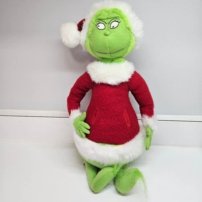 VINTAGE Dr. Seuss Grinch Who Stole Christmas Hallmark Plush Santa Doll 17” 1998 - Image 1 of 4
