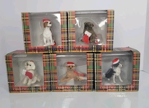 Sandicast Perro Navidad Adorno Lote Mixto De 5 Beagle Pug, Golden Retriever  - Imagen 1 de 21