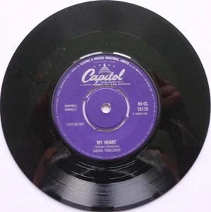 Gene Vincent My Heart 7" Capitol CL15115 F 1959 record is only in FAIR condition - Imagen 1 de 7