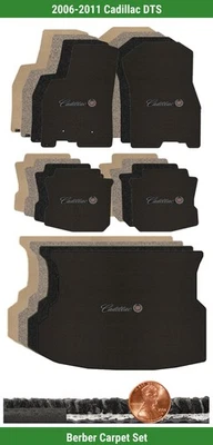 Juego de alfombrillas bereber personalizadas para Cadillac DTS 2006-2011 con logotipo (5 piezas) #4XQ Foto 1 de 4