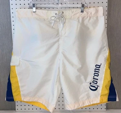 Corona Beer Swim Trunks Men’s XL script spell out lined drawstring  - Image 1 of 4