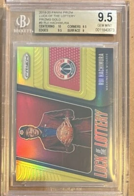 2019-20 Prizm Luck of the Lottery Gold 05/10 Rui Hachimura #9 BGS 9.5 Rookie RC - Image 1 of 4