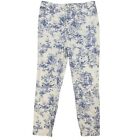 Chico's So Slimming Girlfriend Slim Leg Ankle Pants Blue White Toile Floral 6R