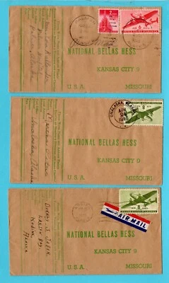USA ALASKA 3 air covers 1946 Palmen, Unalaska, Kodiak - Image 1 of 2