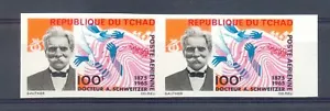 FRANKREICH KOLONIE - TSCHAD TSCHAD TSCHAD MI# 148 (2x) IMPERF -ALBERT SCHWEITZER - ** POSTFRISCH SEHR GUTER ZUSTAND - Bild 1 von 1