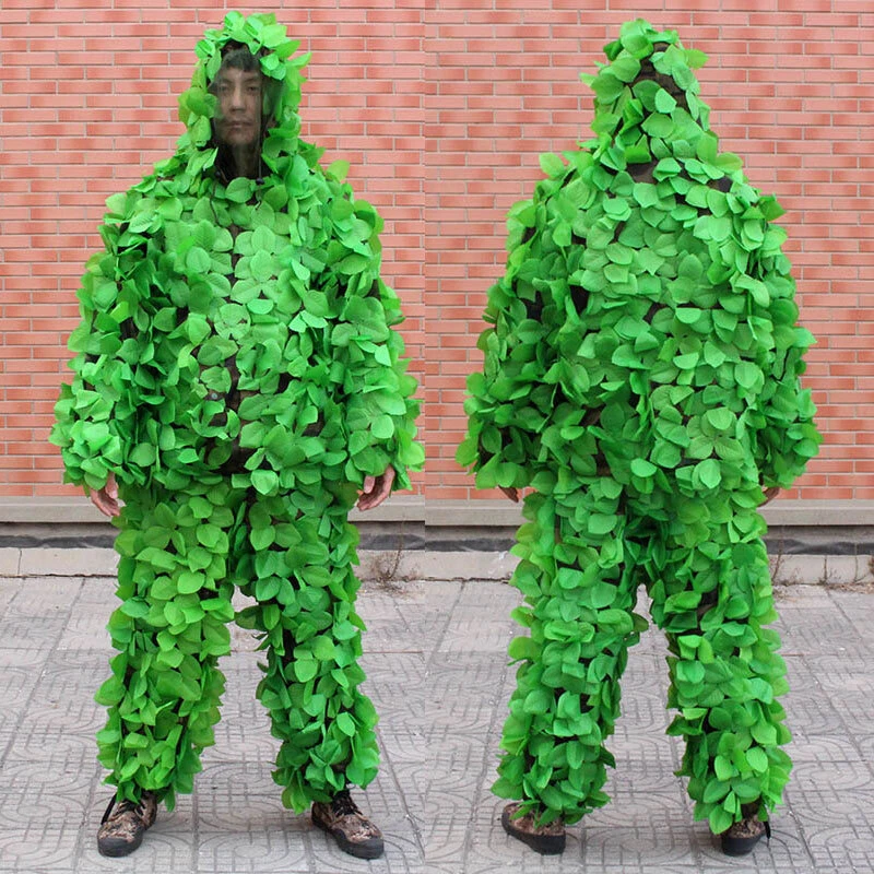 Ghillie Suit Waterproof Hunting Outdoor Training Leaves Camouflage Jacket Pants - Image 1 of 4