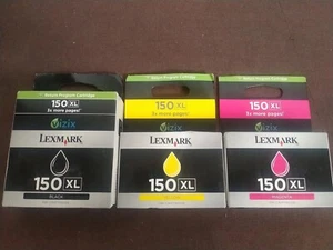 Lot Pack LEXMARK 150 XL Black Magenta Yellow CARTOUCHES imprimantes liv. Offerte - Photo 1/2