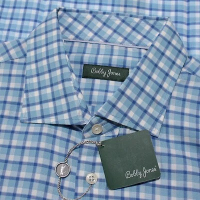 Bobby Jones NWT Casual Button Down Shirt Size XL in Blue Plaid 100% Cotton - Image 1 of 4