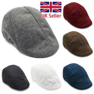 Mens Boys Hat Country Peaky Golf Driving Cabbie Hat Caps Retro Flat Cap Beret AB - Picture 1 of 11