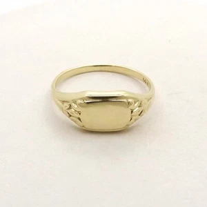 Victorian 14k Gold Initial Signet Ring Child Band Pinky Engravable sz4.25 - Picture 1 of 7