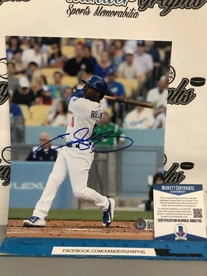 JIMMY ROLLINS SIGNED AUTOGRAPHED 8x10 BASEBALL PHOTO BECKETT BAS COA DODGERS - Image 1 of 4