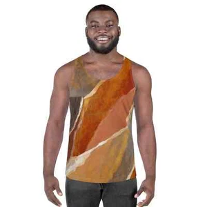 Herren Stretch Fit Tank Top - Rustikal Braun Steinmuster - Bild 1 von 9