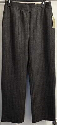 Nuevo pantalón Studio Works cómodo cintura para mujer talla PM gris a rayas Foto 1 de 4