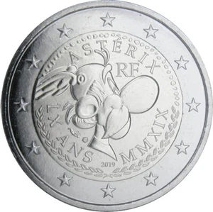 Tarjeta moneda Francia 2€ euro 2019 Astérix BUNC 60 años Uderzo Goscinny MMXIX - Imagen 1 de 3