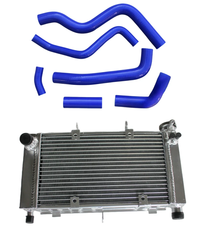 Radiador de aluminio + manguera de silicona compatible con Yamaha FZ6 FZ-6 FZ600 FZS6 2004-2006 Foto 1 de 4
