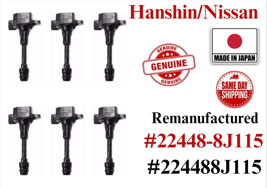 Bobinas de ignição Nissan genuínas 6x remanufaturadas para 2004-2014 Xterra 4.0 L V6 - Imagem 1 de 4