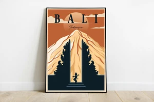 Bali travel poster, Bali retro wall print, India vintage travel print 2, gift - Picture 1 of 5