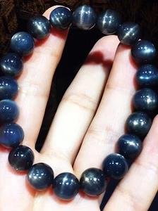 Natürliches seltenes schwarzes Skelett Sonnenstein Armband - Bild 1 von 6