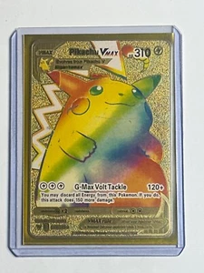 Pikachu VMAX Rainbow Gold Pokémon Card Collectible/Gift/Display - Picture 1 of 2