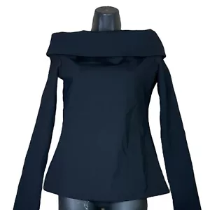 THE ROW Hergestellt in den USA Schwarz Schulterfrei Langarm Fitted Top S EUC - Bild 1 von 9