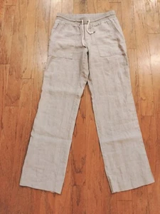Athleta Striped Bali Linen Pants- Drawstring Elastic Waist Size 8-Casual Beachy - Bild 1 von 6