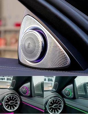 W213 适用于梅赛德斯 ~ Benz S E C 级 W222 高音扬声器 LED 扬声器门音频装饰 W205 — 第 1/4 张图片