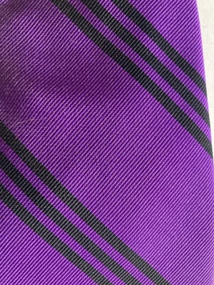 LAUREN MEN'S TIE PURPLE/STRIPED Width: 3.50" Length: 60" - Image 1 of 4