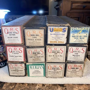 Lot of 12 Vintage QRS & Various Player Piano Rolls (Lot 6) - Picture 1 of 14