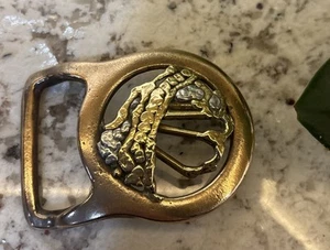 The Master Works Gürtelschnalle Brutalist Vintage 70er Messing Mixed Metals Mode - Bild 1 von 11