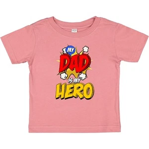 Inktastic Dad Is My Hero Baby T-Shirt Papa Father Fathers Day Superhero Infant - Picture 1 of 5
