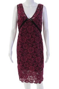 Plenty by Tracy Reese Womens Cotton Sleeveless Lace Overlay Dress Purple Size 6 - Picture 1 of 6