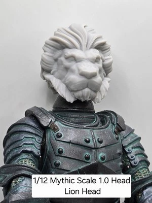 3D-печатная фигурка ЛЬВА ЖИВОТНОГО 1.0 голова для мифических легионов масштаб 1/12  - Изображение 1 из 2