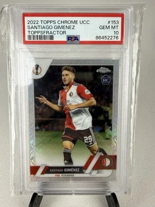 2022-23 Topps Chrome Santiago Gimenez /52 Rookie Feyenoord Mexico PSA 10 - Bild 1 von 2