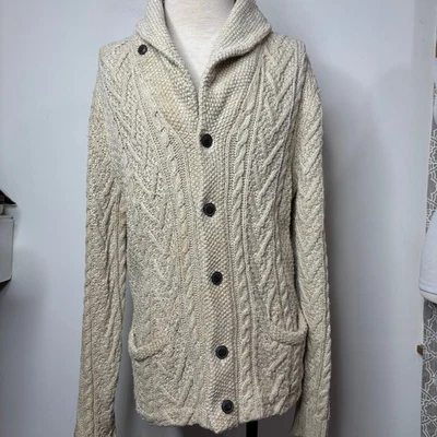 Ralph Lauren Vaqueros y Suministros Trenzado Chal Cord Cardigan Hombre L Algodón Lino Foto 1 de 4