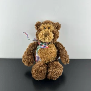 Gund Rolo JR. Brown Teddy Bear Checkered Ribbon 10” #15204 Plush Stuffed Animal - Foto 1 di 4