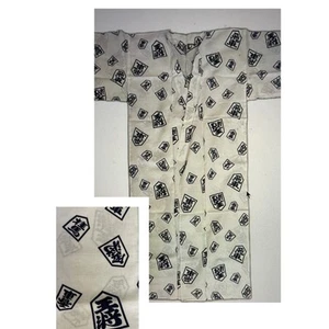 Vintage japanischer Yukata Kimono 61" schwarz & weiß Baumwolle Morgenmantel hergestellt in Japan Größe L - Bild 1 von 7