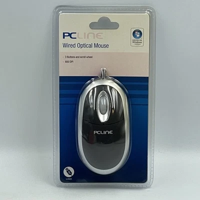 PC Line Wired Optical Mouse • 3 Button & Scroll Wheel • USB PCL-WS01  New Sealed - Image 1 of 4